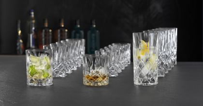 NACHTMANN Noblesse Tumbler Set containing 6 Double Old Fashioned Whisky Tumblers, 6 Single Old Fashioned Whisky Tumblers and 6 Long Drink Glasses