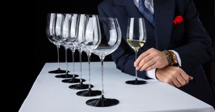 RIEDEL Fatto a Mano Black Tie collection lined up