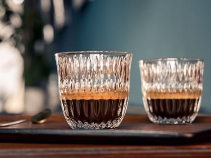 two glasses with espresso doppio