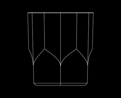 Illustration of the NACHTMANN Aspen cut design on a black background