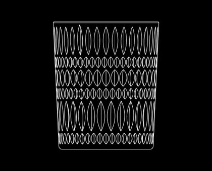 Illustration of the NACHTMANN Ethno cut design on a black background