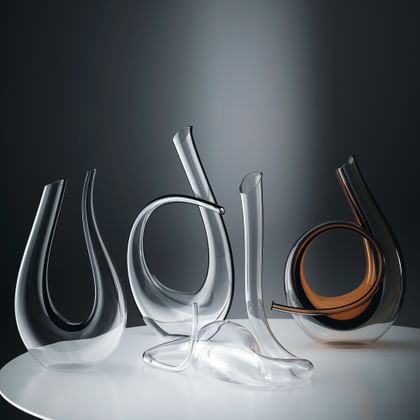 RIEDEL Decanters on a light tabel
